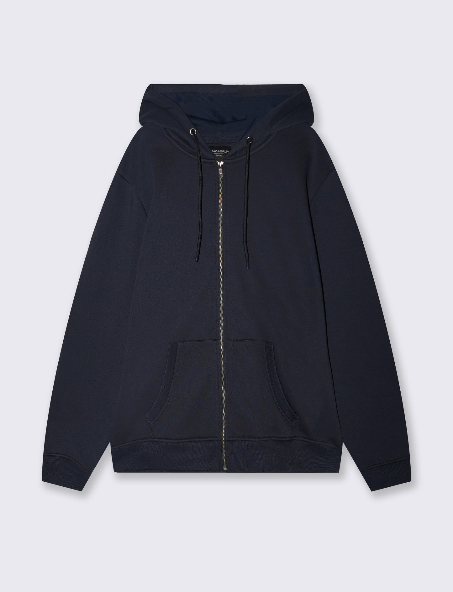 Felpa cappuccio con cerniera basic - Blu