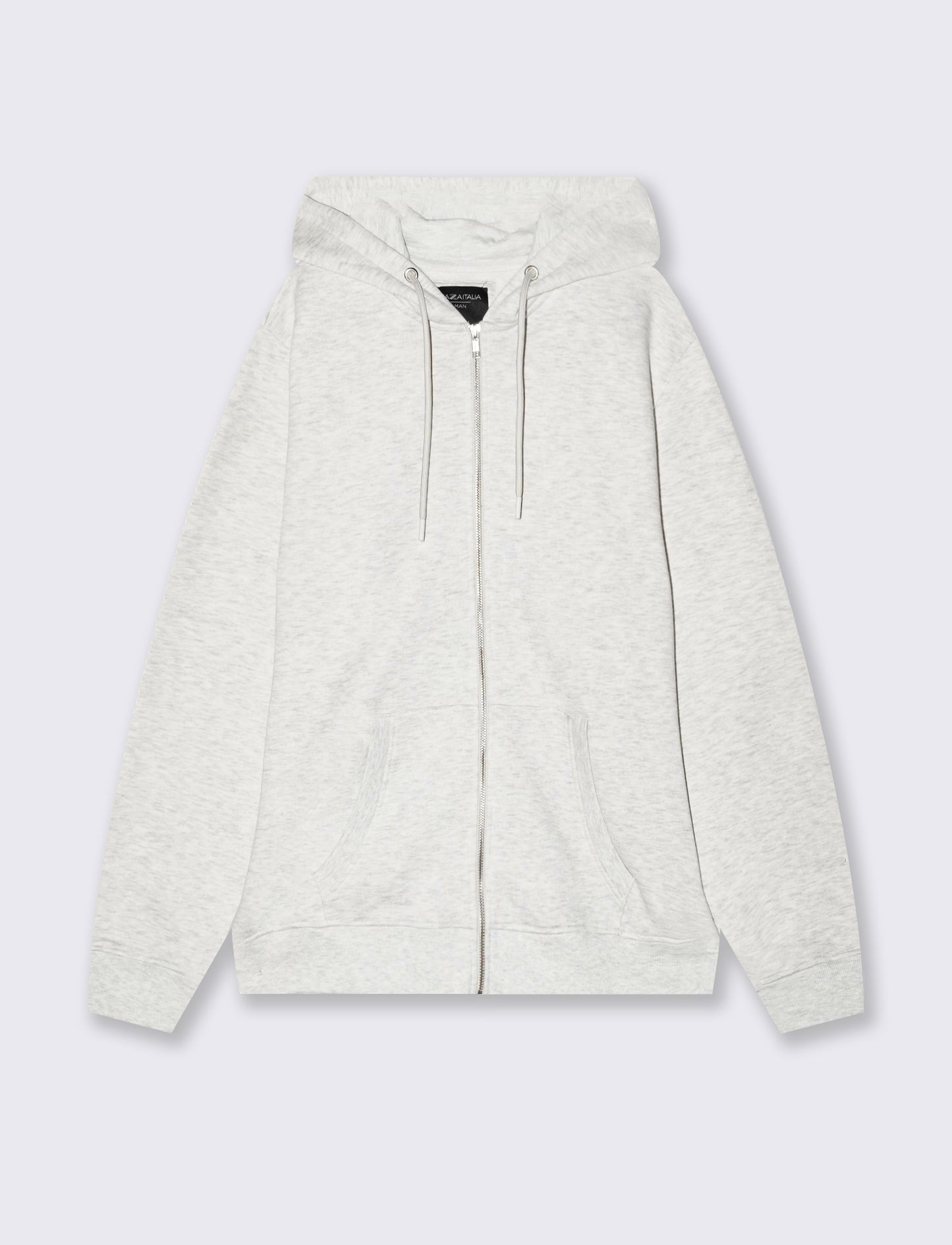 Felpa cappuccio con cerniera basic - Grigio mel.