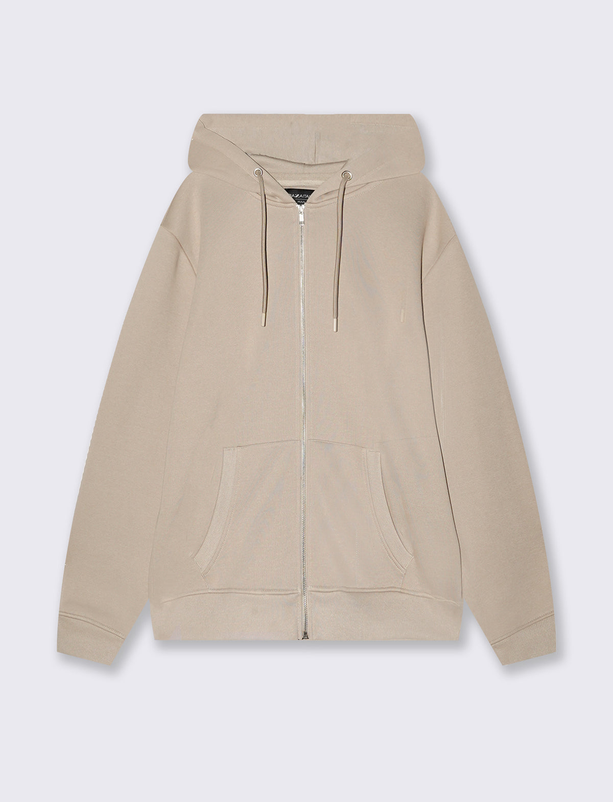 Basic zip-up hoodie - Beige