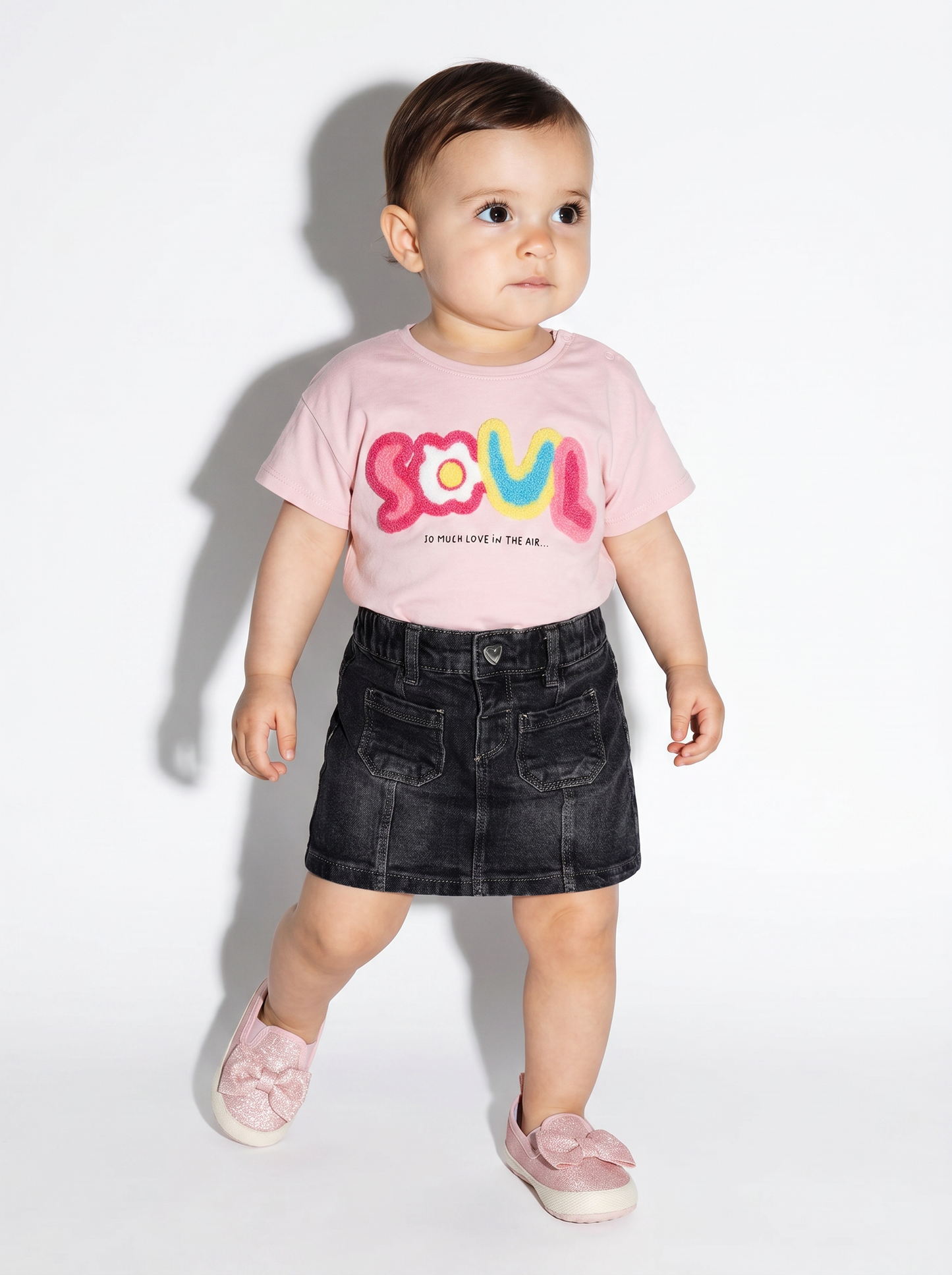 Gonna corta in denim versatile e chic - Nero