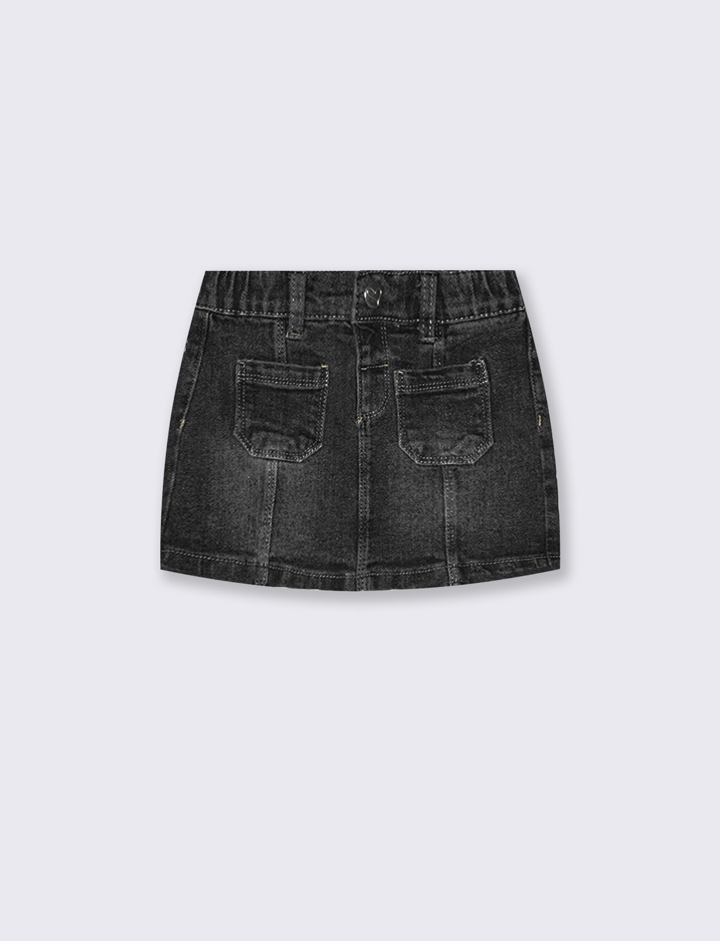 Gonna corta in denim versatile e chic - Nero