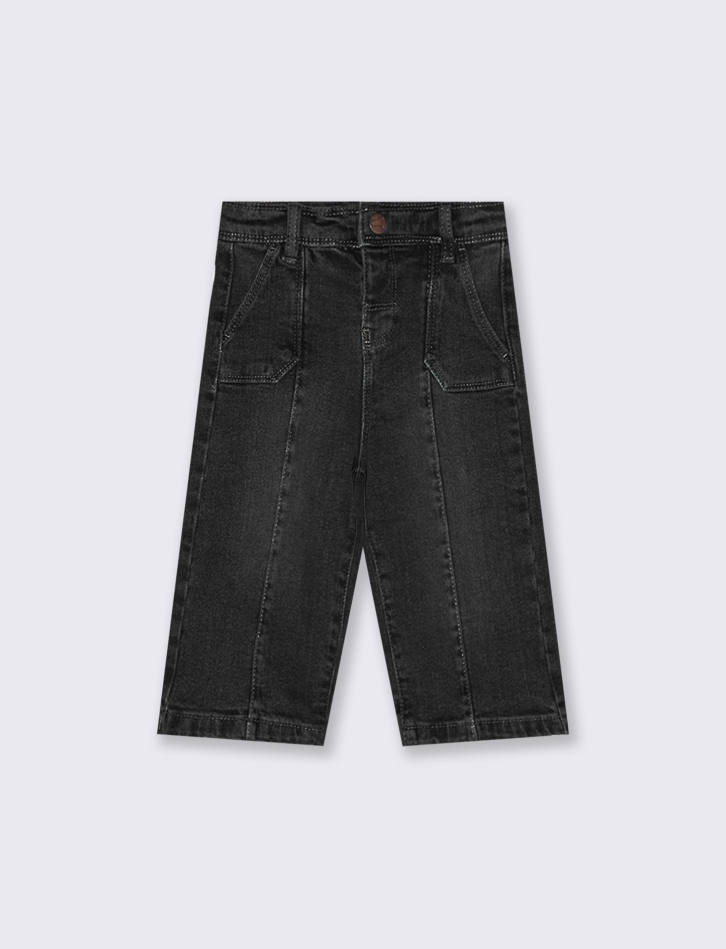 Jeans culotte elastici a gamba larga - Nero