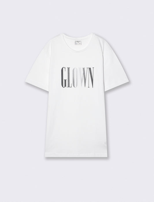 T-shirt cotone con stampa degradè - Bianco