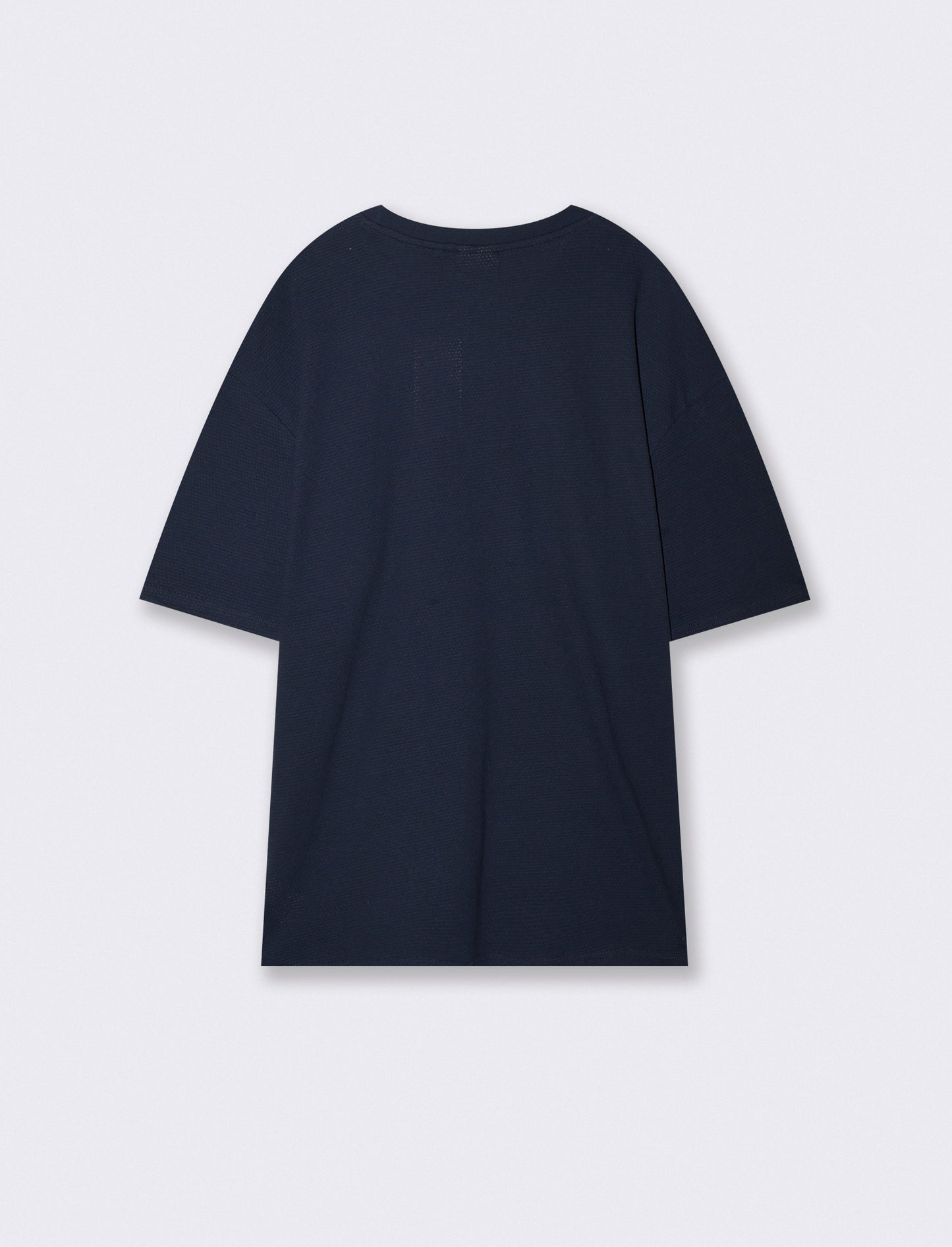 Jacquard crew neck T-shirt regular fit - Blue