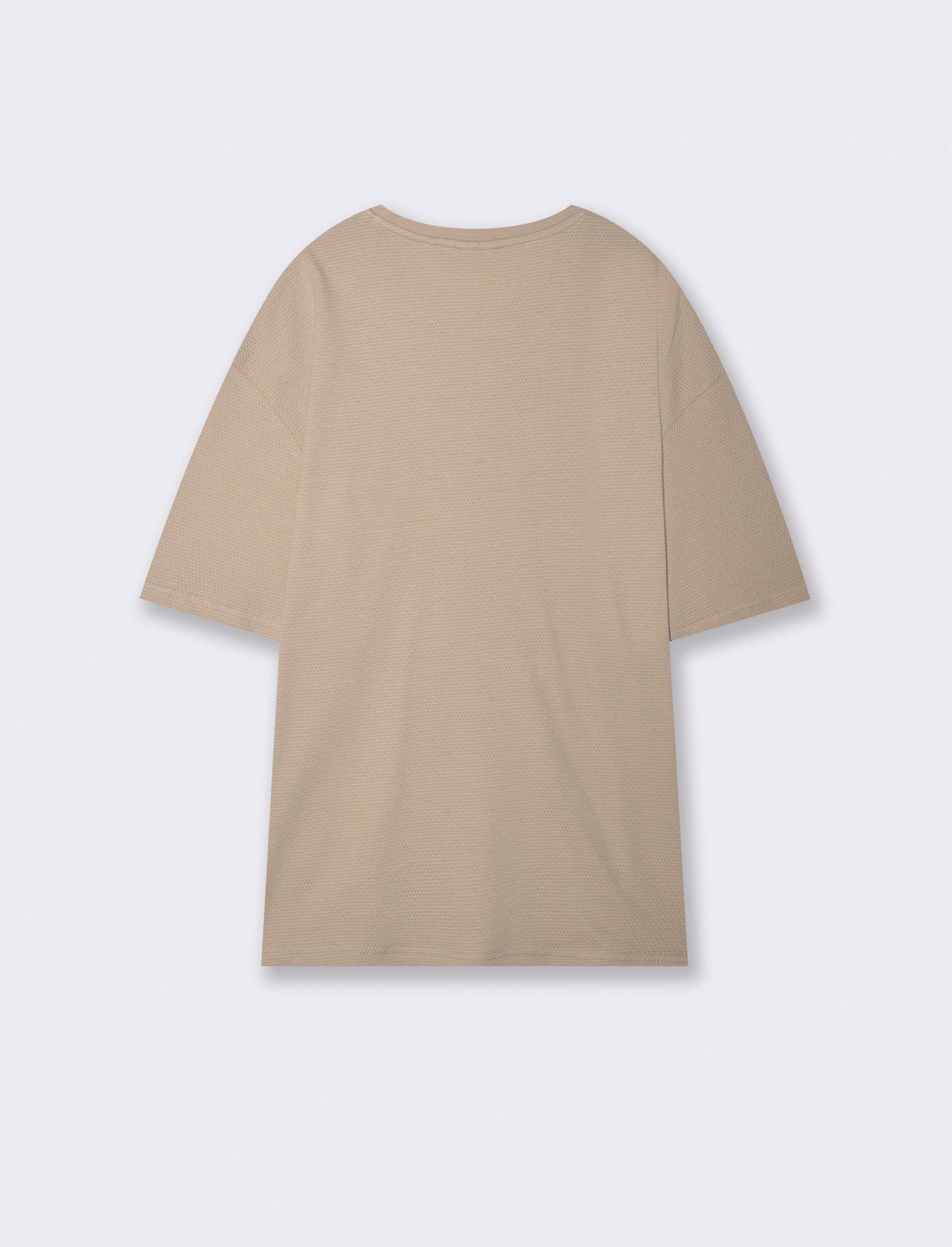Jacquard crew neck T-shirt regular fit - Beige