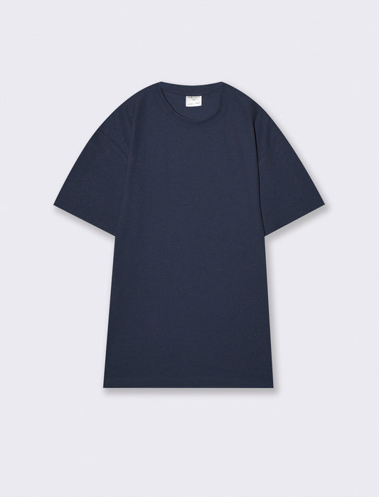 T-shirt girocollo micro waffle regular fit - Blu