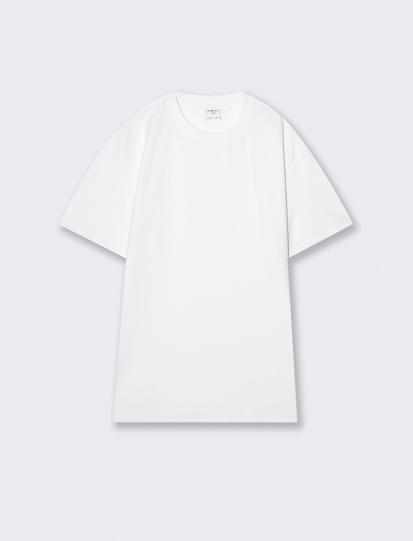 T-shirt girocollo micro waffle regular fit - Bianco