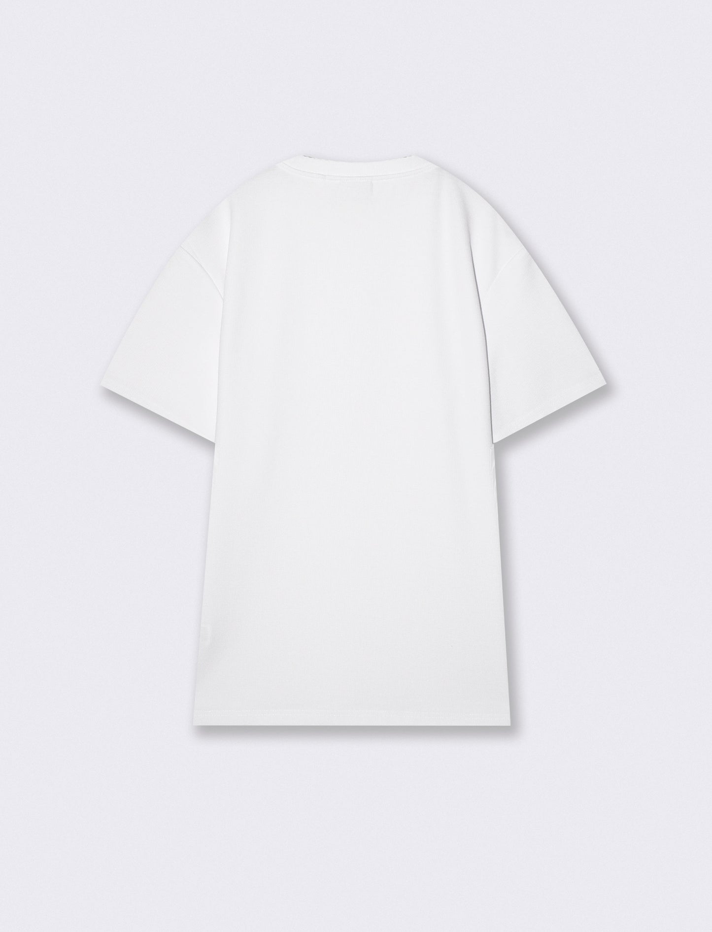 T-shirt girocollo micro waffle regular fit - Bianco