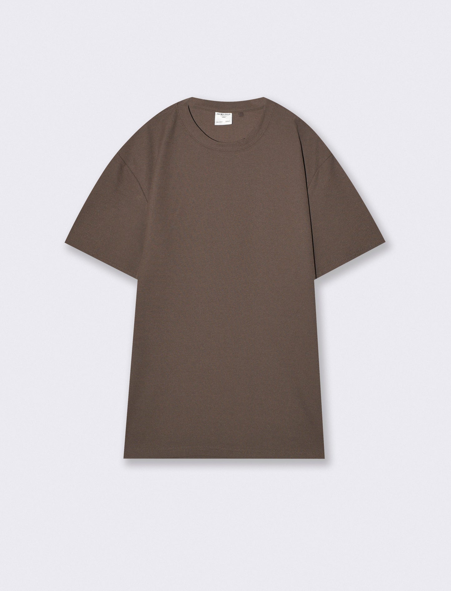 T-shirt girocollo micro waffle regular fit - Moro