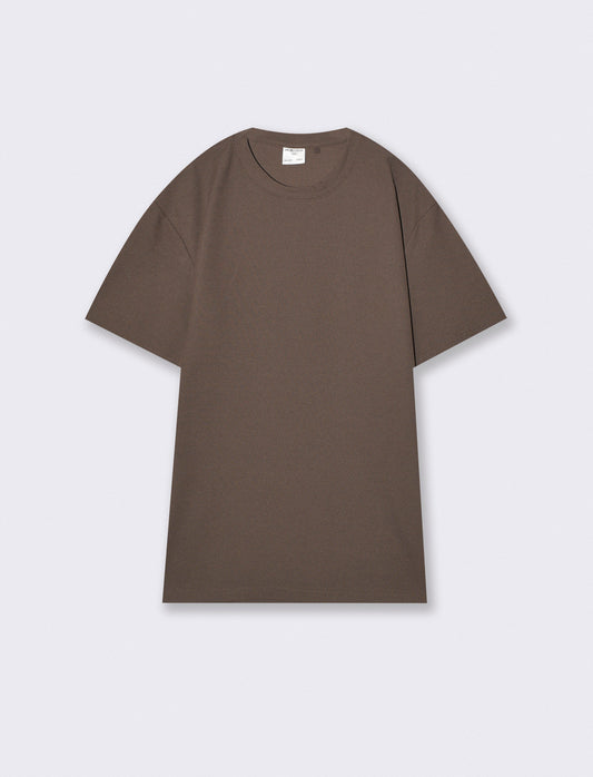 T-shirt girocollo micro waffle regular fit - Moro
