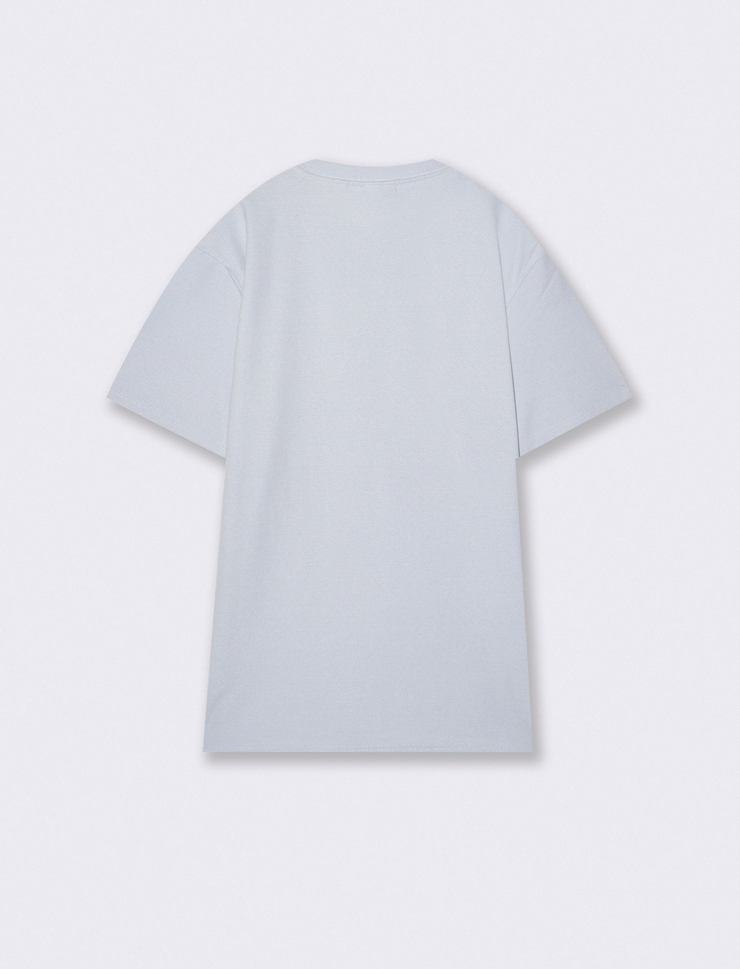 T-shirt girocollo micro waffle regular fit - Celeste polvere