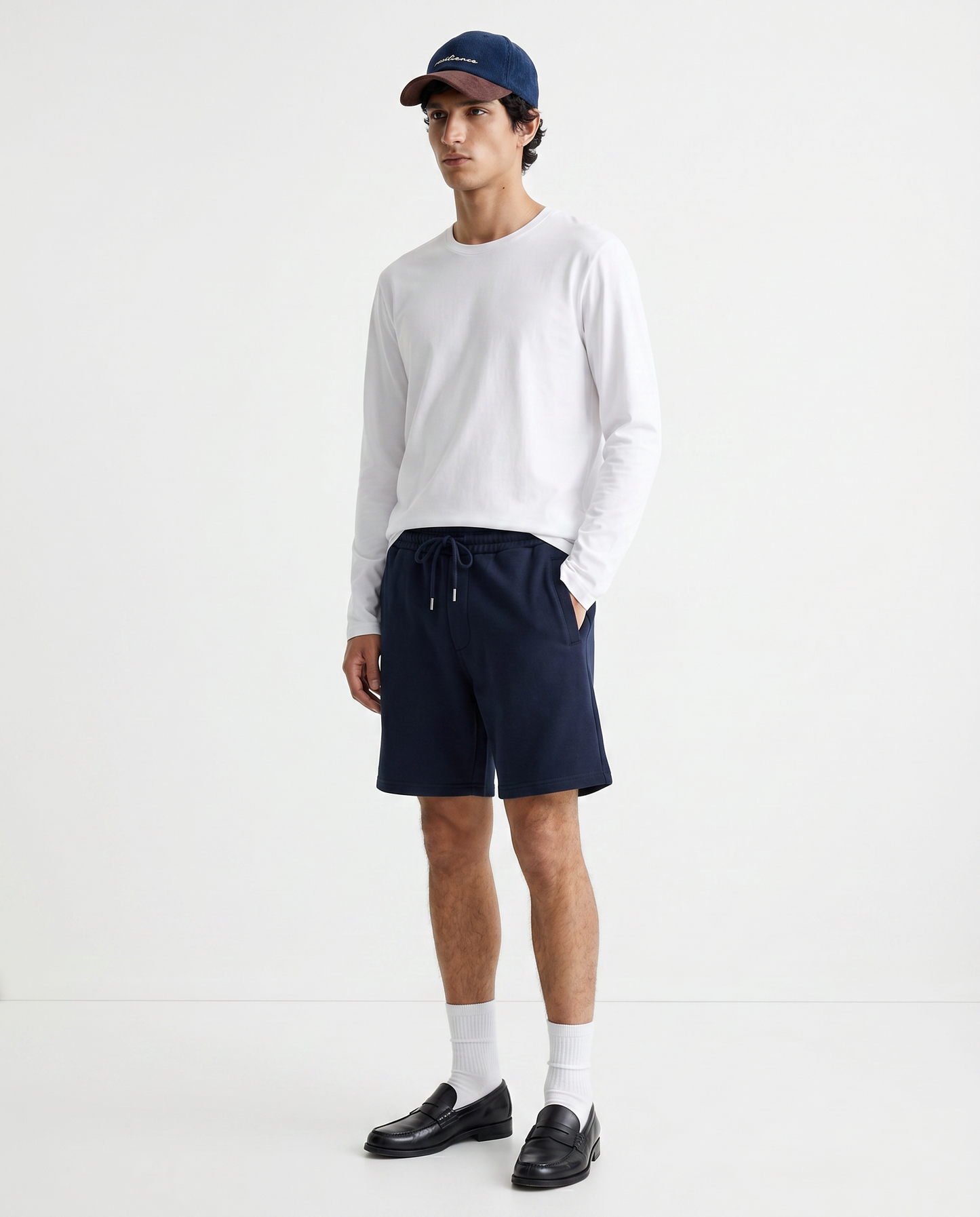 T-shirt slim fit maniche lunghe girocollo - Bianco