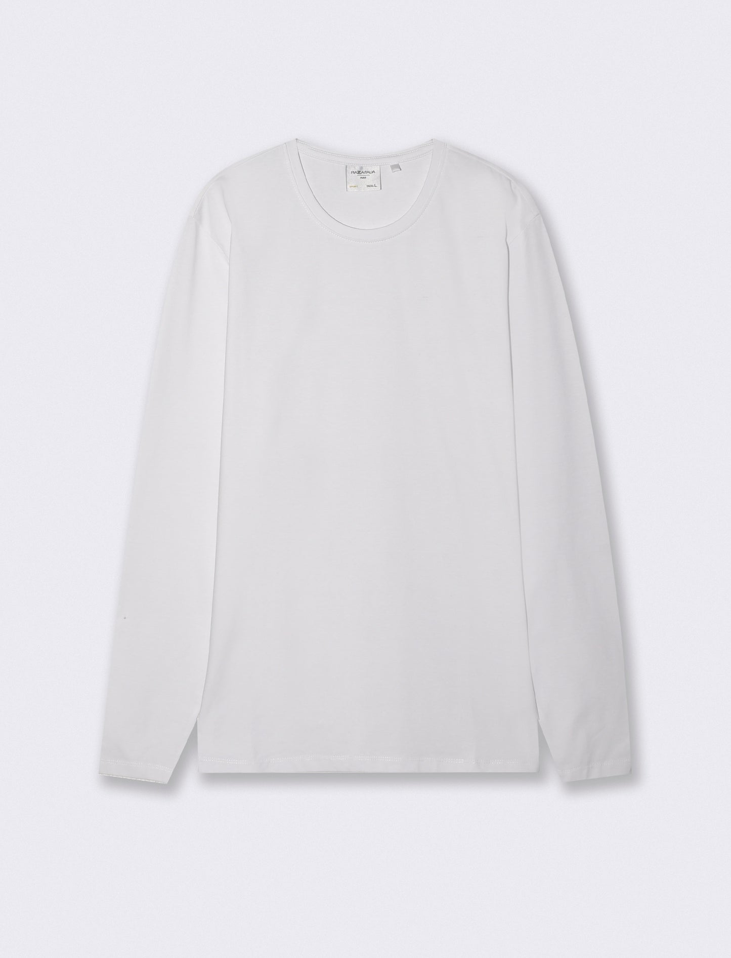 T-shirt slim fit maniche lunghe girocollo - Bianco