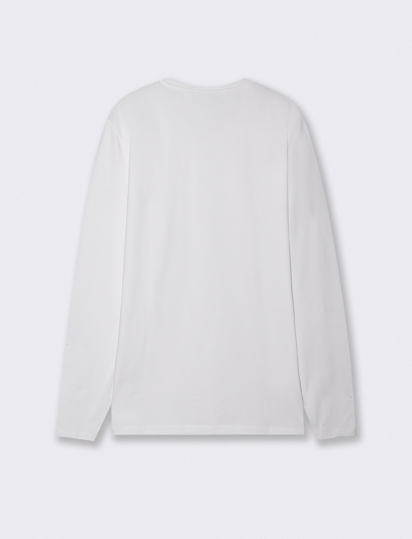 T-shirt slim fit maniche lunghe girocollo - Bianco