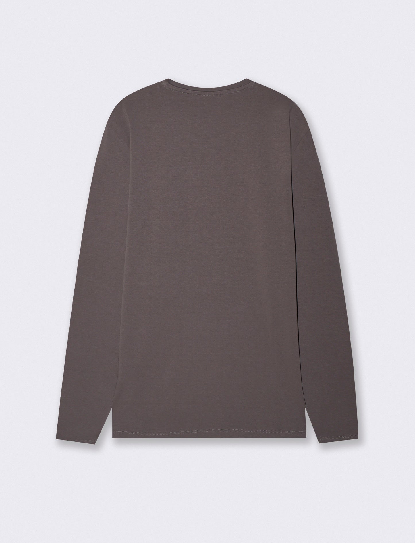 T-shirt slim fit maniche lunghe girocollo - Grigio