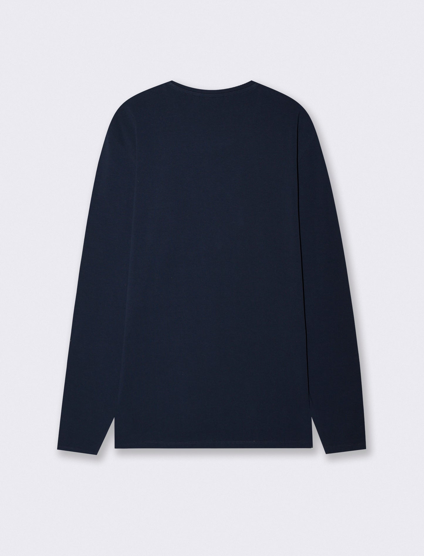 T-shirt slim fit maniche lunghe girocollo - Blu