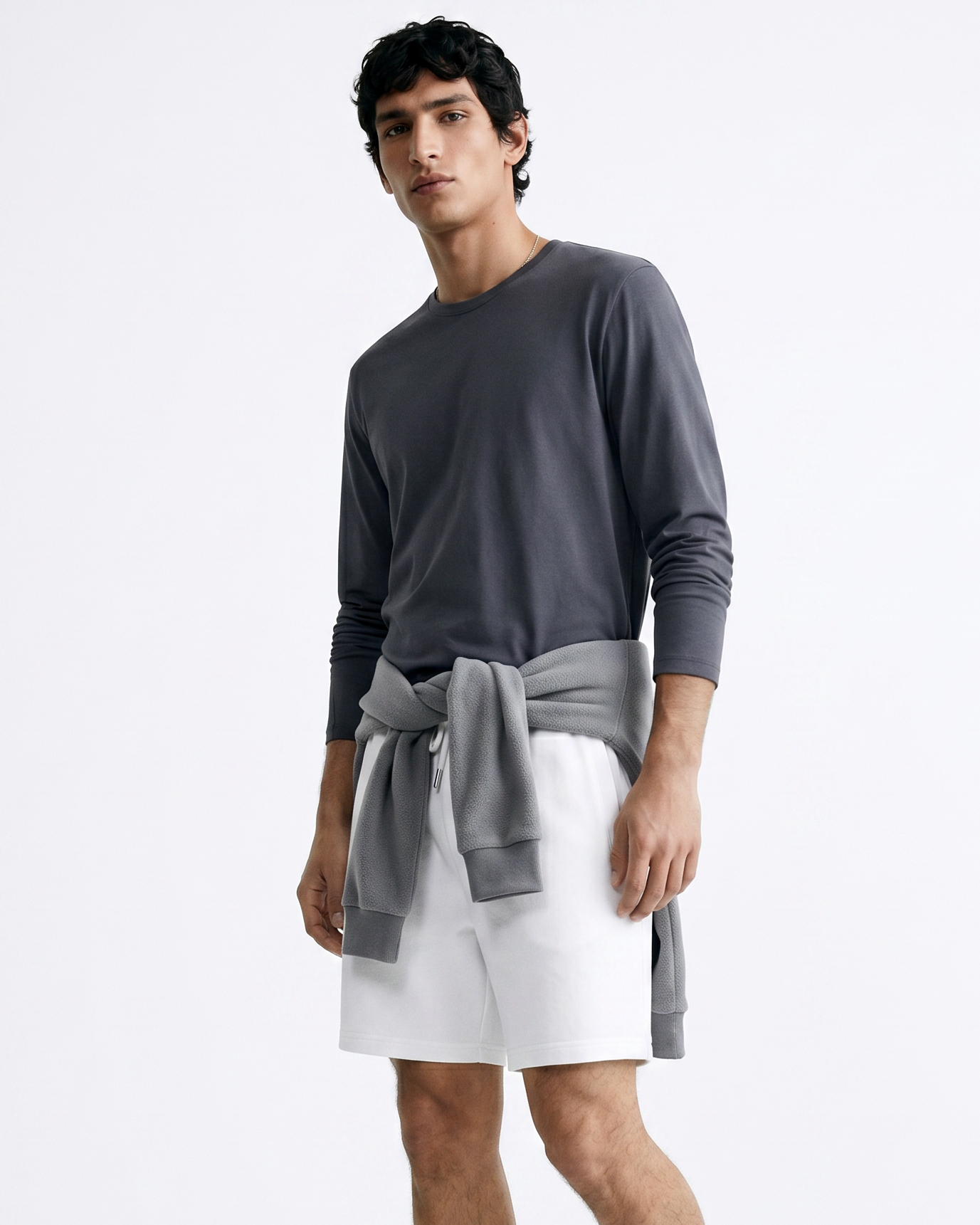 T-shirt slim fit maniche lunghe girocollo - Avion