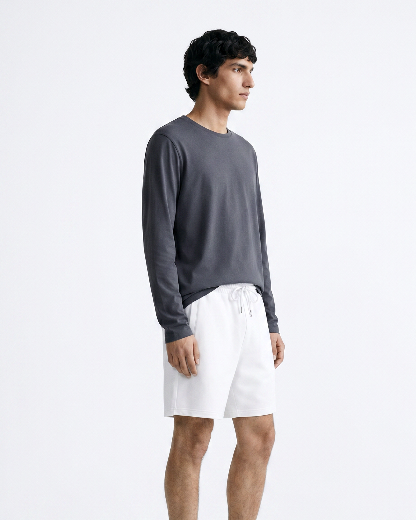 T-shirt slim fit maniche lunghe girocollo - Avion