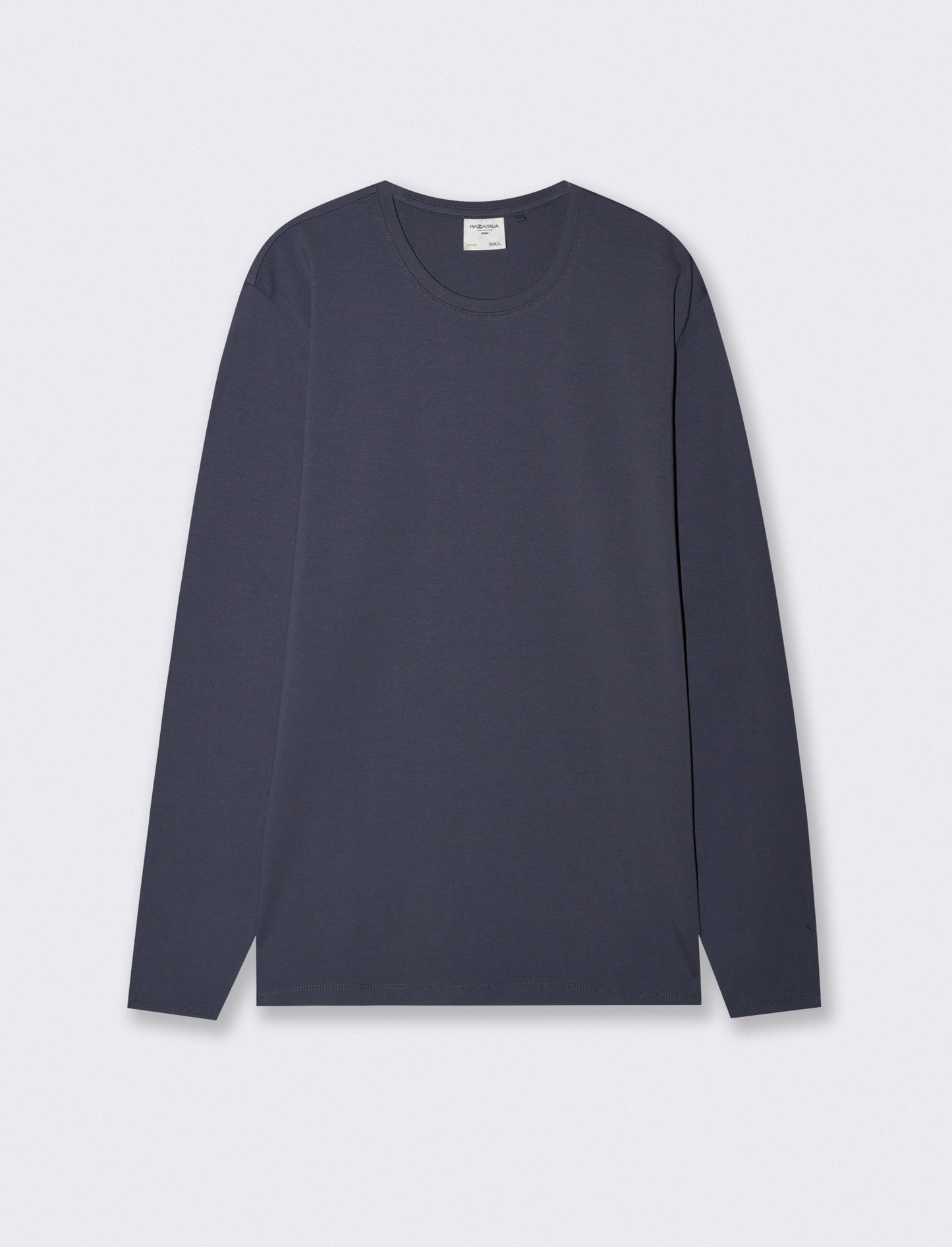 Long sleeve slim fit crew neck T-shirt - Blue