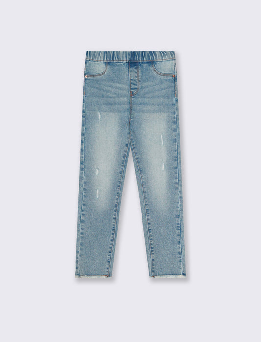 Jeggings denim stretch skinny con tasche - Denim chiaro