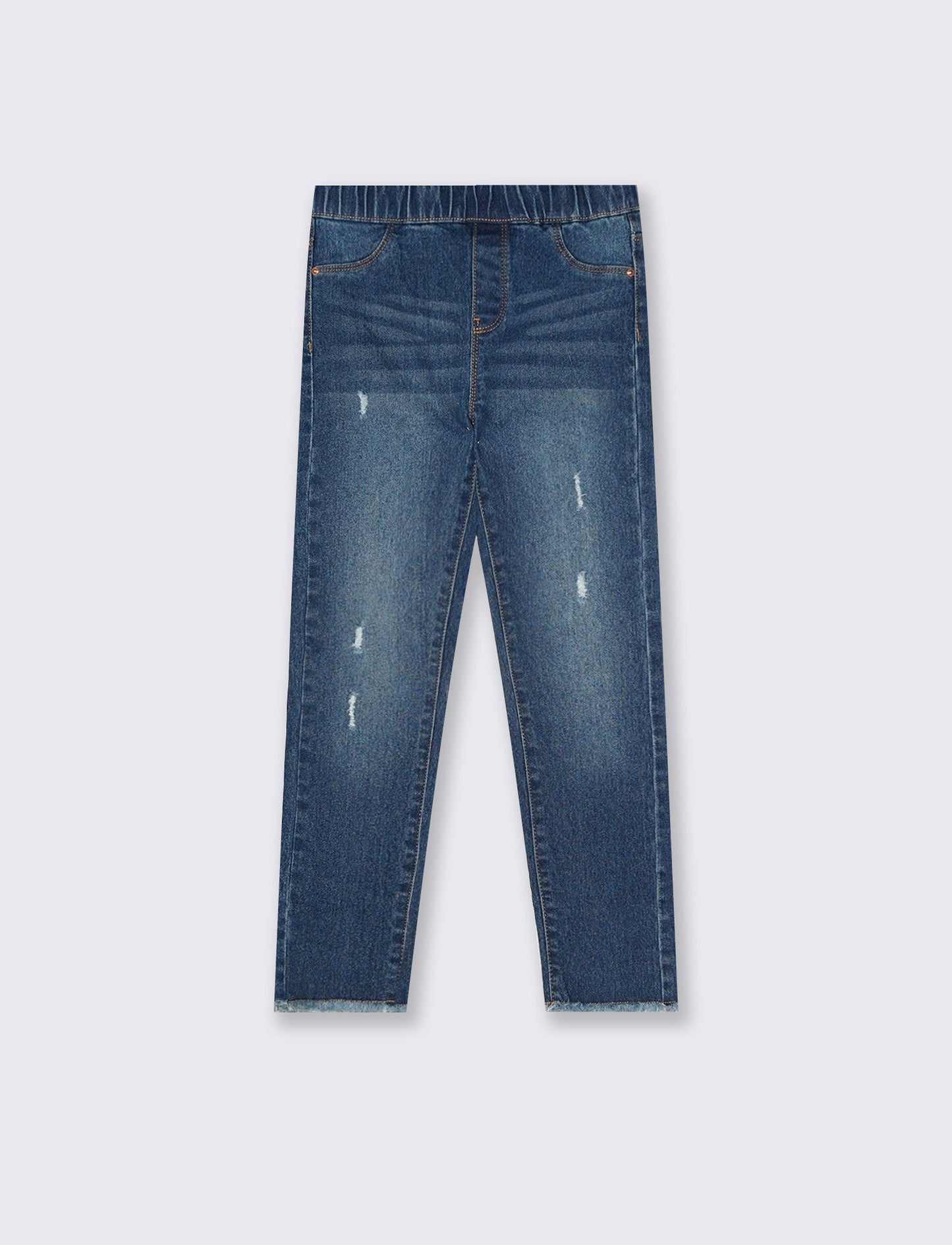Jeggings denim stretch skinny con tasche - Denim