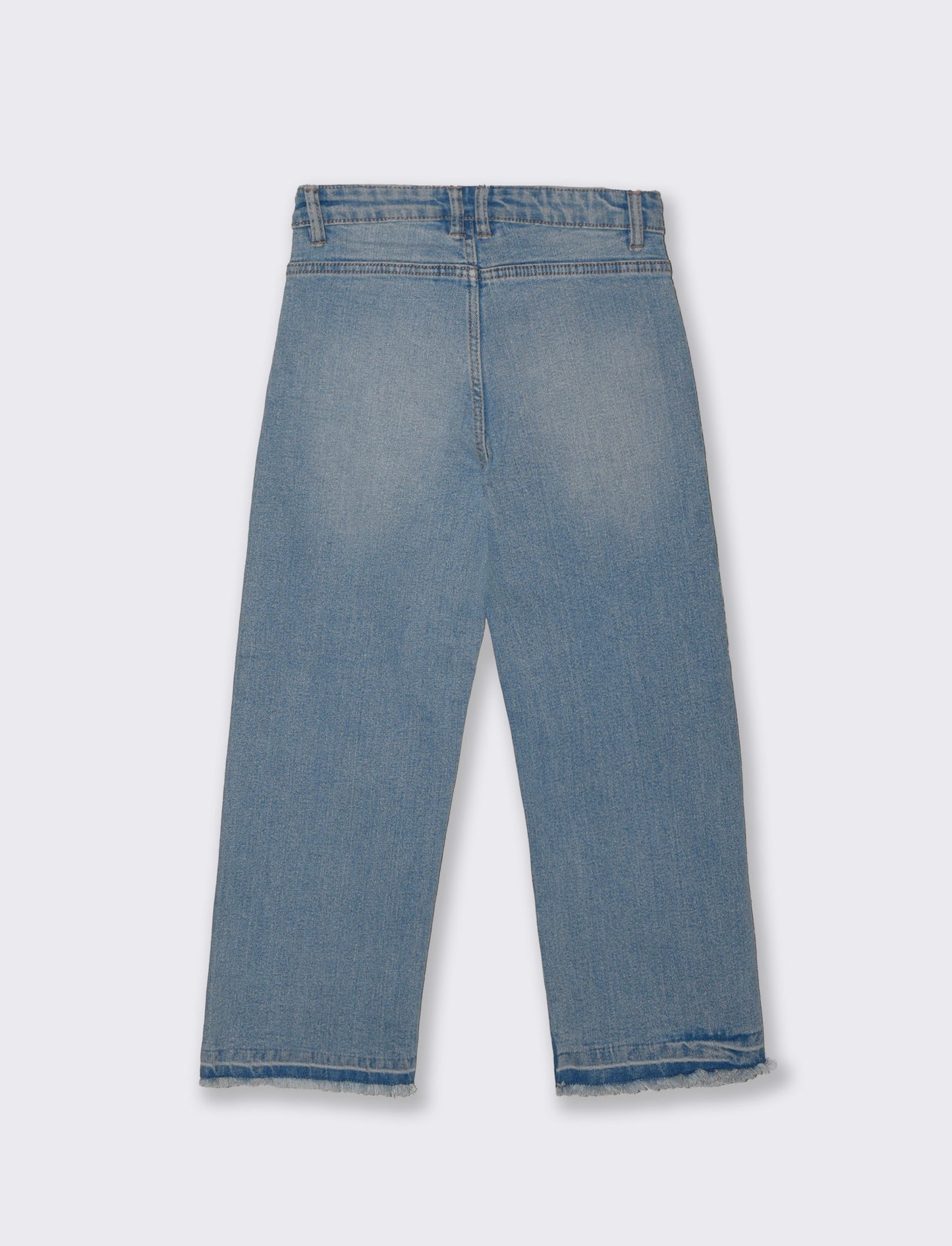 Frayed wide-leg denim culottes - Blue