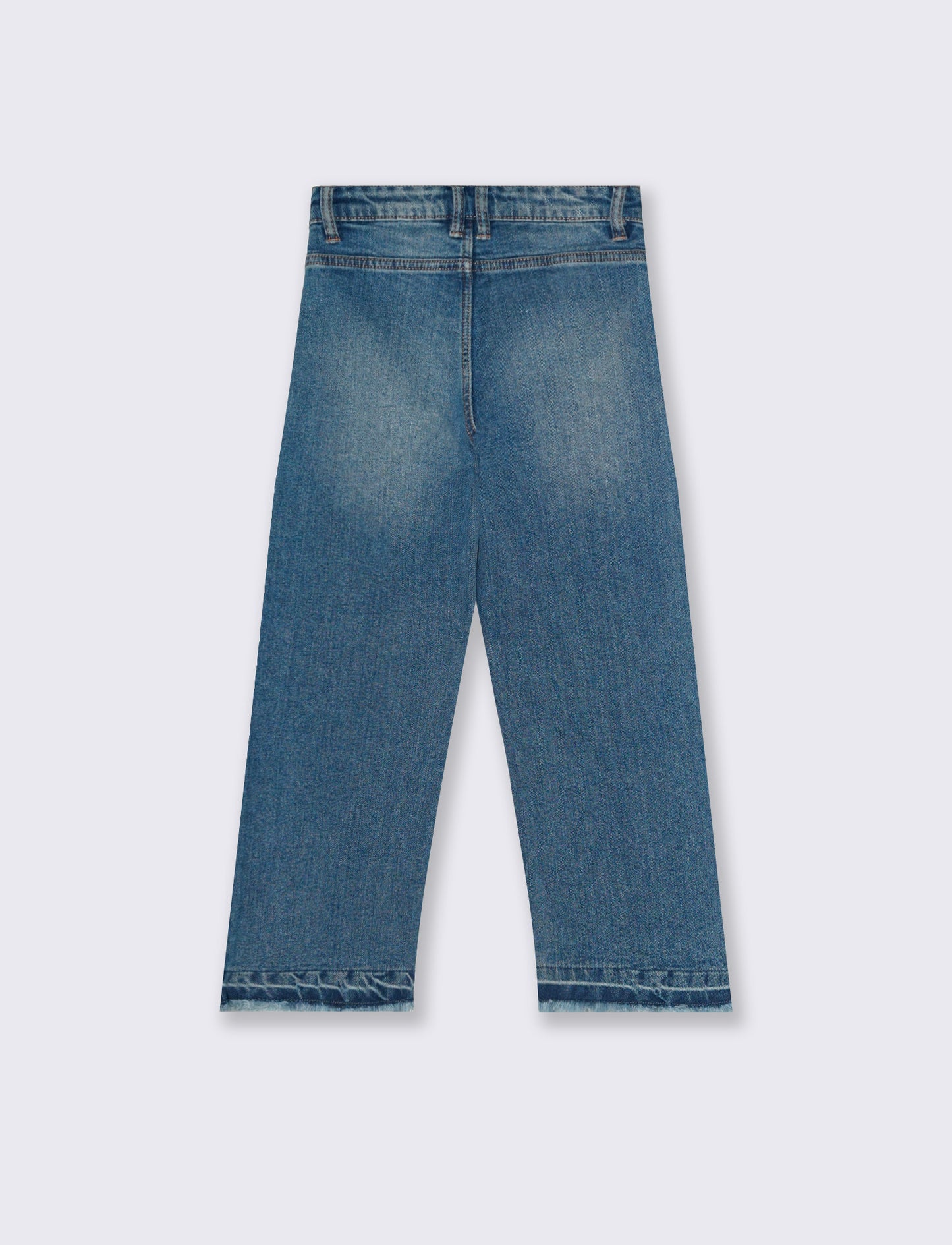 Frayed wide-leg denim culottes - Blue