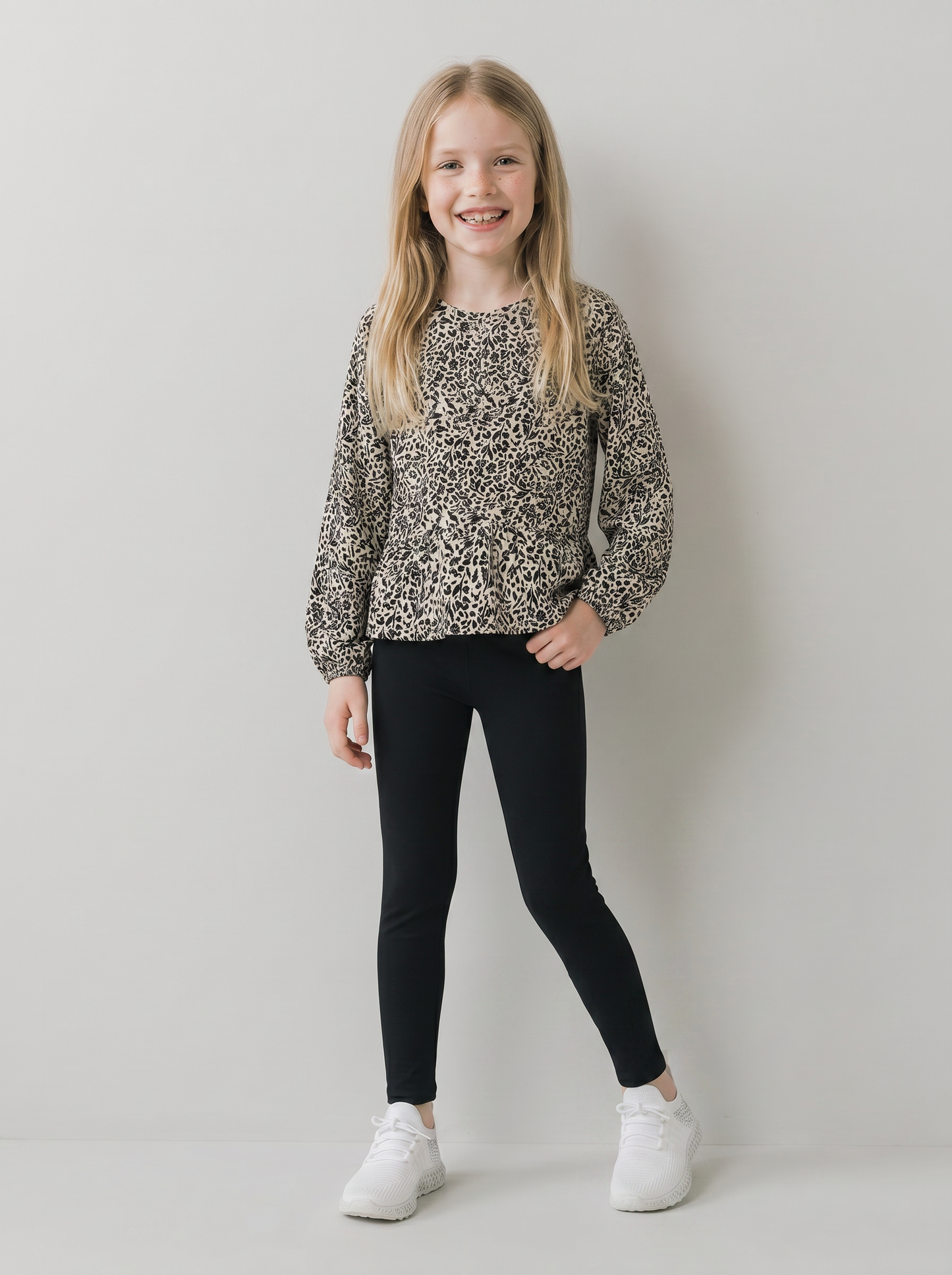 Blusa elegante da bambina con stampa e fiocchi - Fantasia