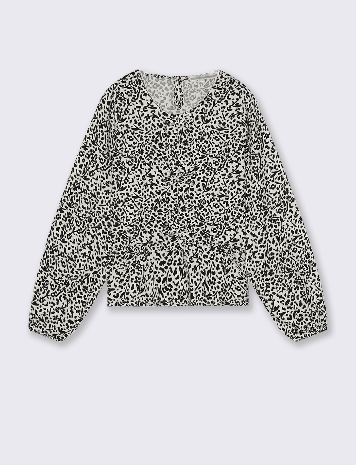Blusa elegante da bambina con stampa e fiocchi - Fantasia