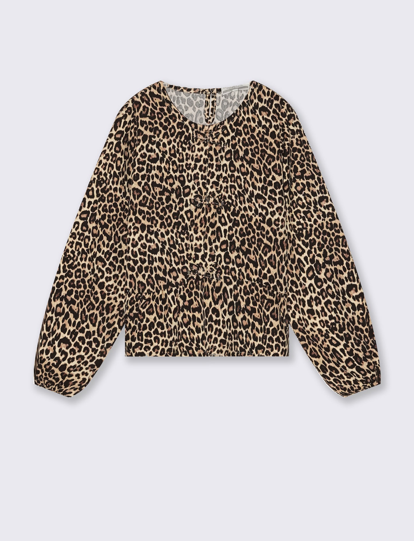 Blusa elegante da bambina con stampa e fiocchi - Leopardato