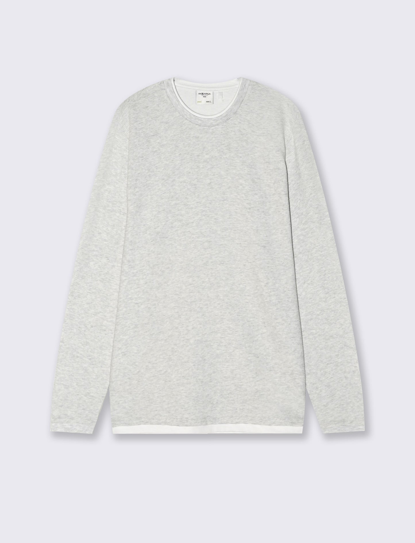 Long sleeve T-shirt with contrasting hems - Grey