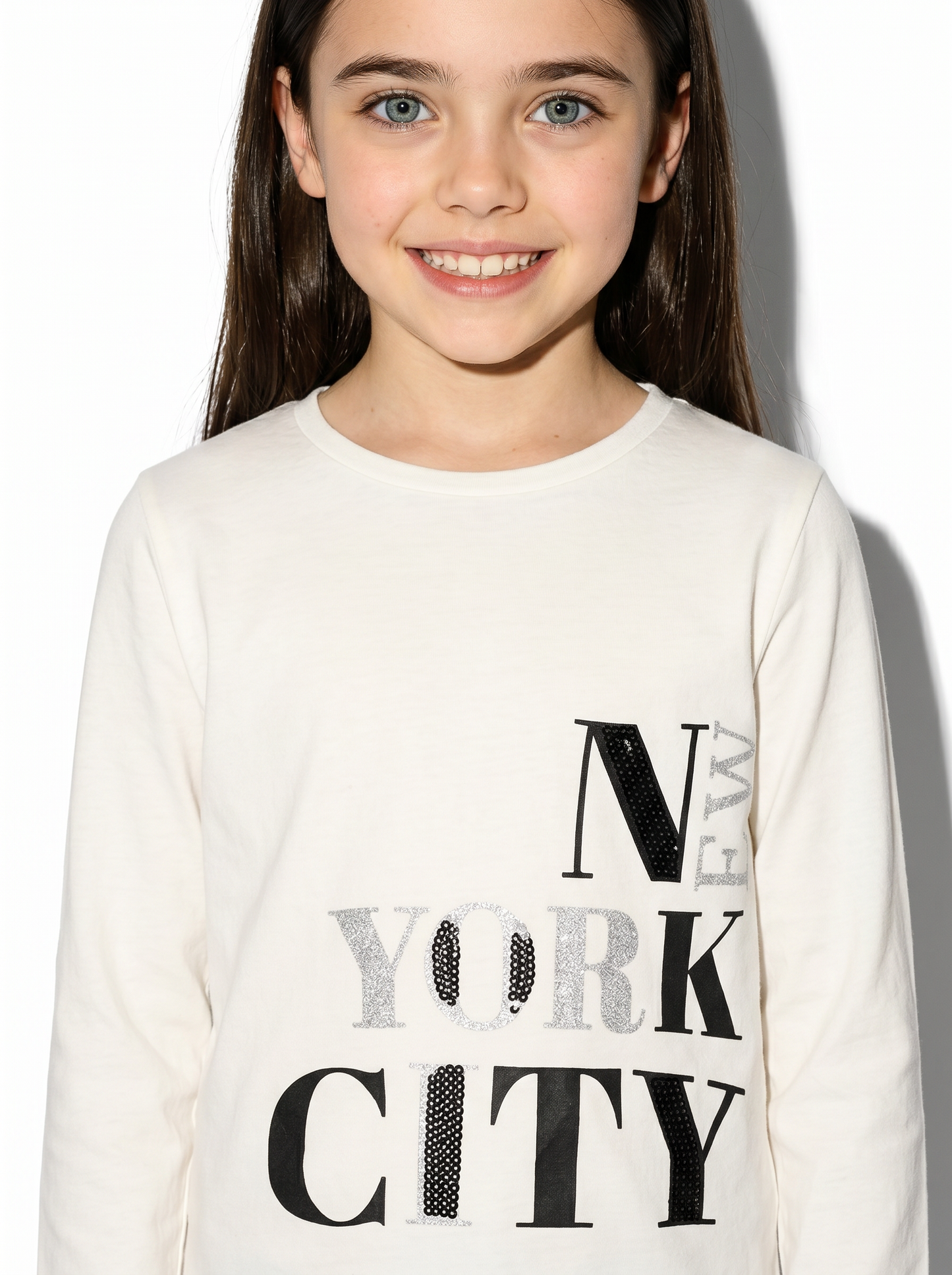 Maglia in cotone manica lunga - Bianco latte
