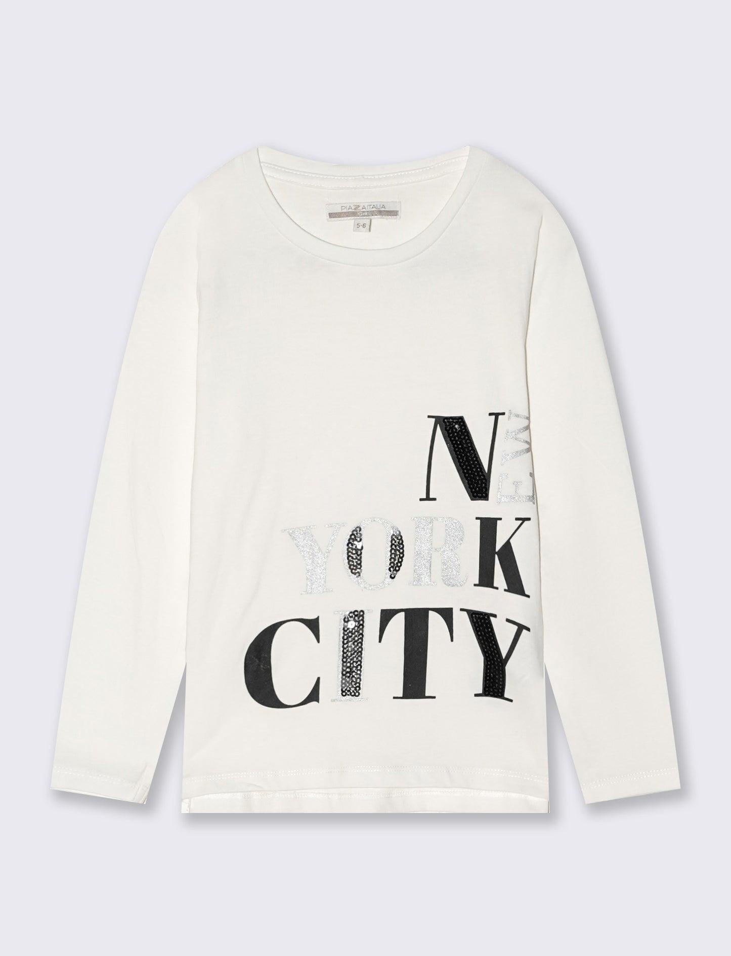Maglia in cotone manica lunga - Bianco latte