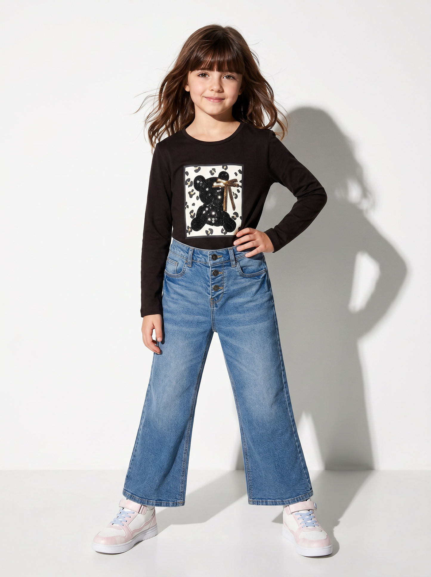 Maglia in cotone manica lunga - Marrone cioccolato
