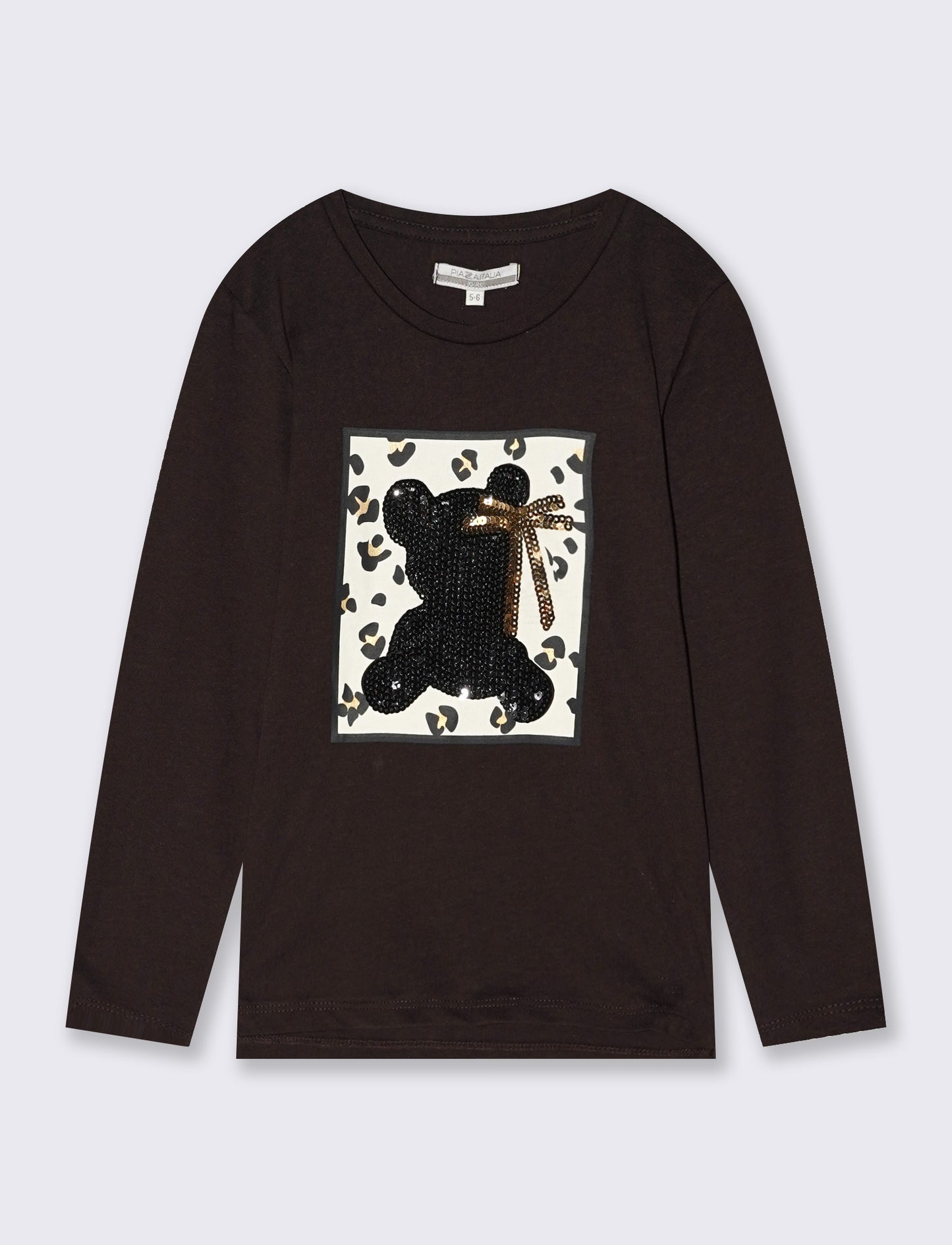 Maglia in cotone manica lunga - Marrone cioccolato