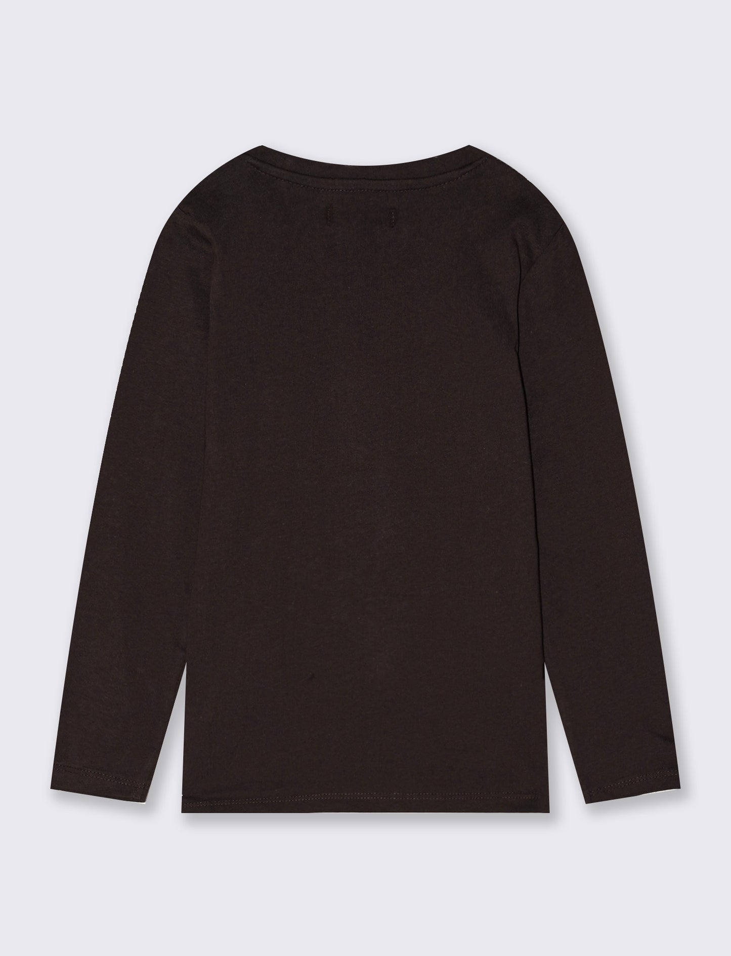 Maglia in cotone manica lunga - Marrone cioccolato