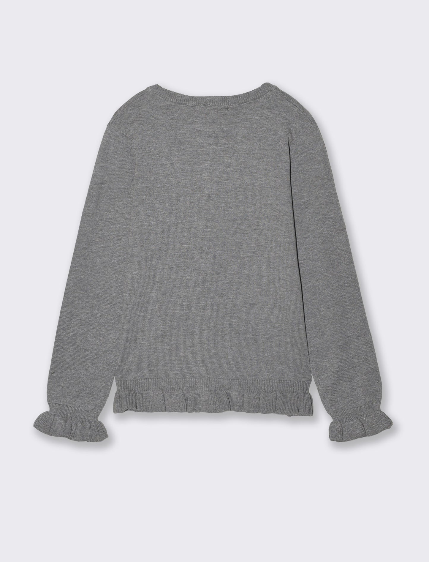 Girl's cardigan with ruffles and slim fit - Grey