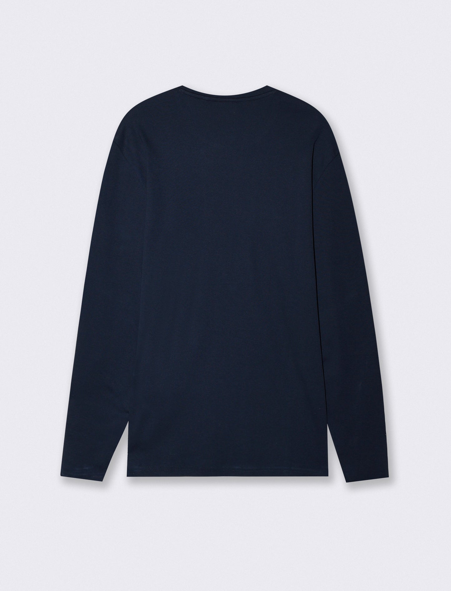 T-shirt slim fit a coste girocollo - Blu