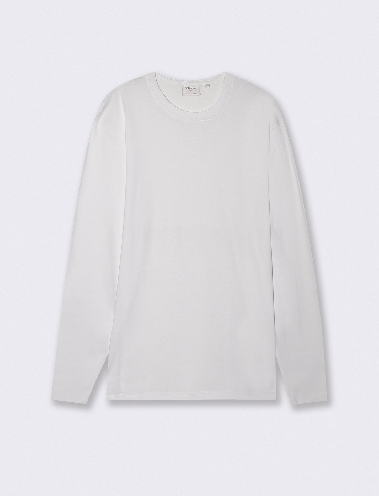 T-shirt slim fit a coste girocollo - Bianco