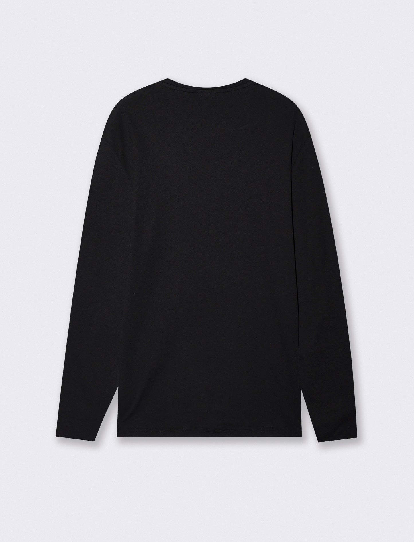 T-shirt slim fit a coste girocollo - Nero