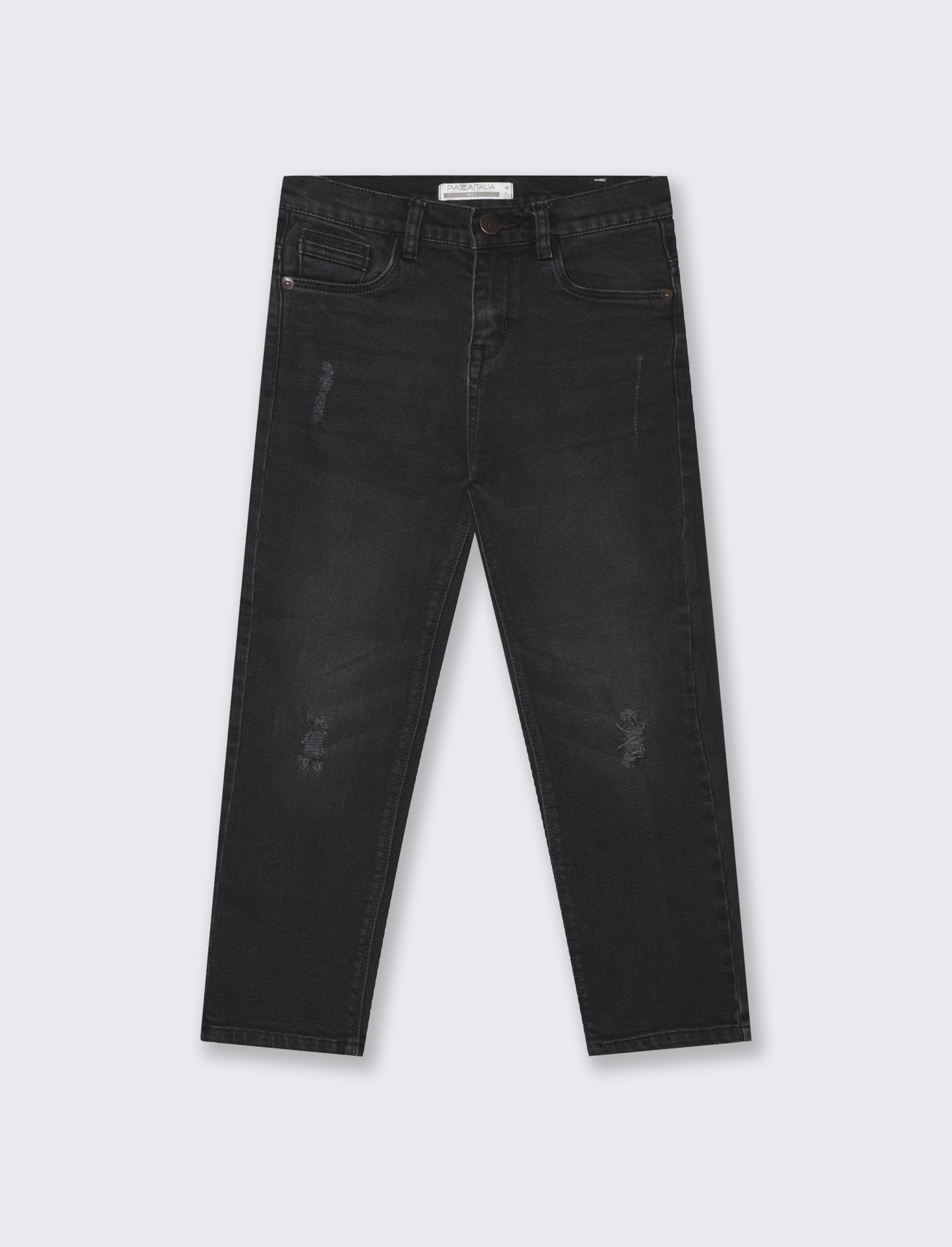 Jeans 5 pockets with rips and patches - Black