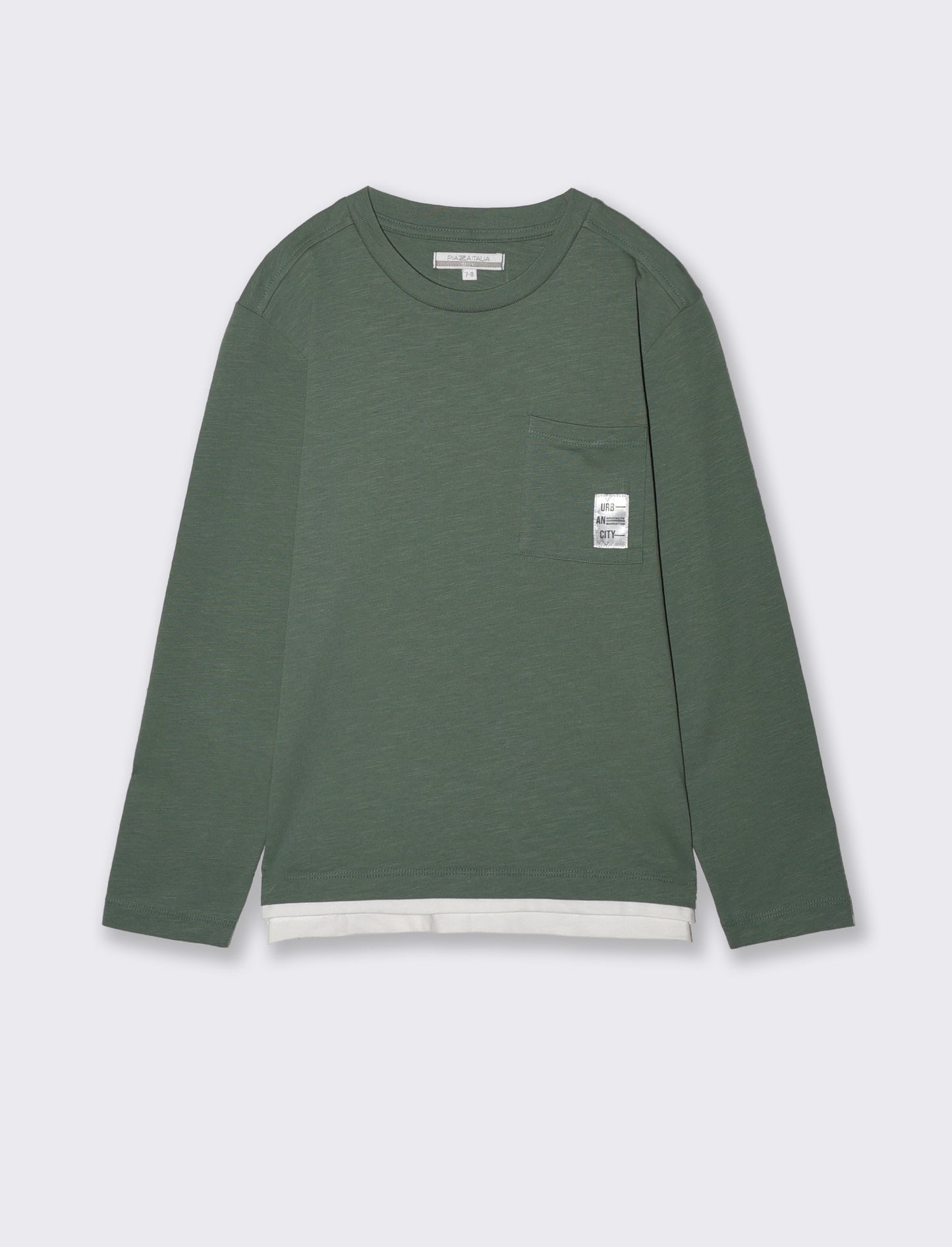Pocket T-shirt with colorful patch - Green