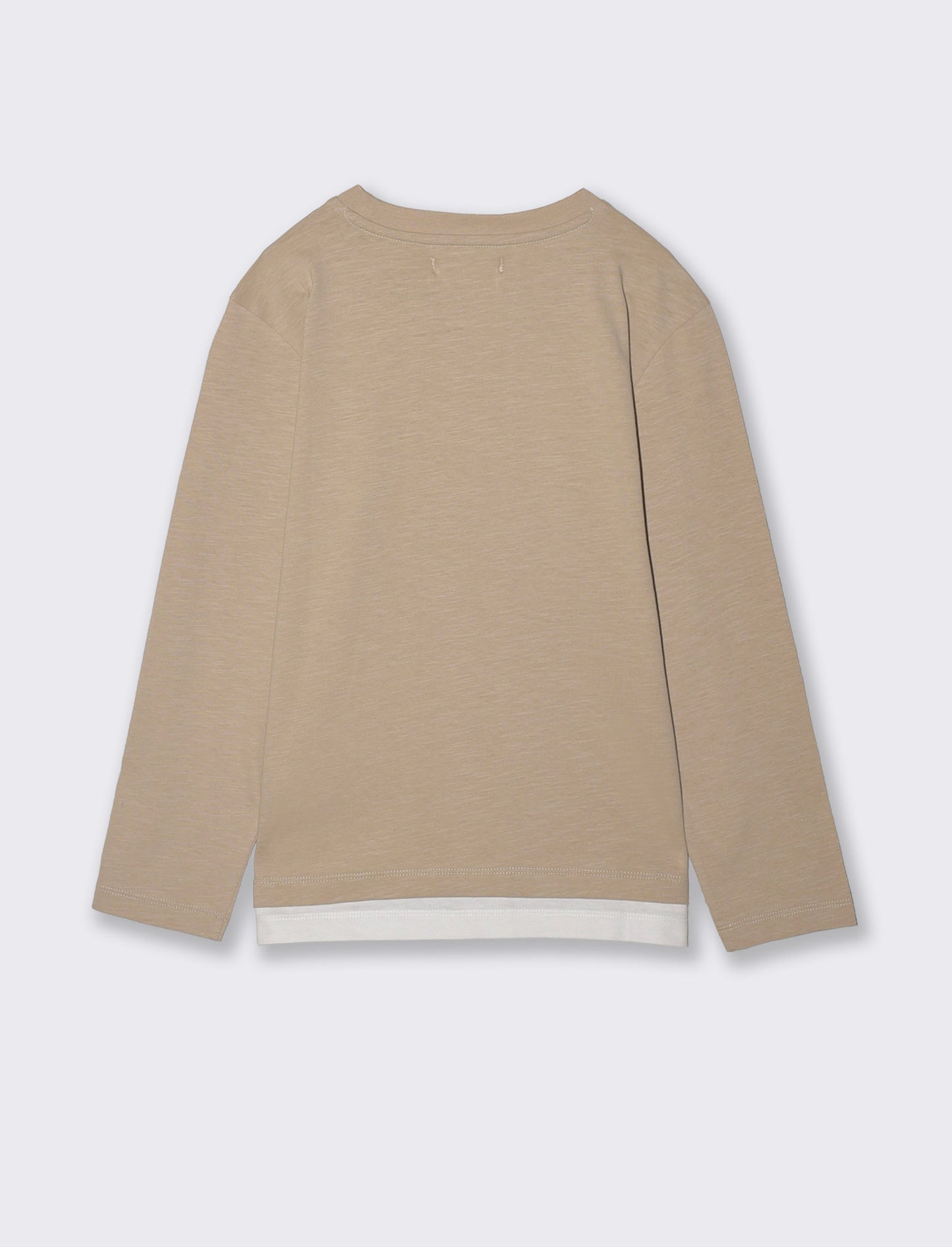 Pocket T-shirt with colorful patch - Beige