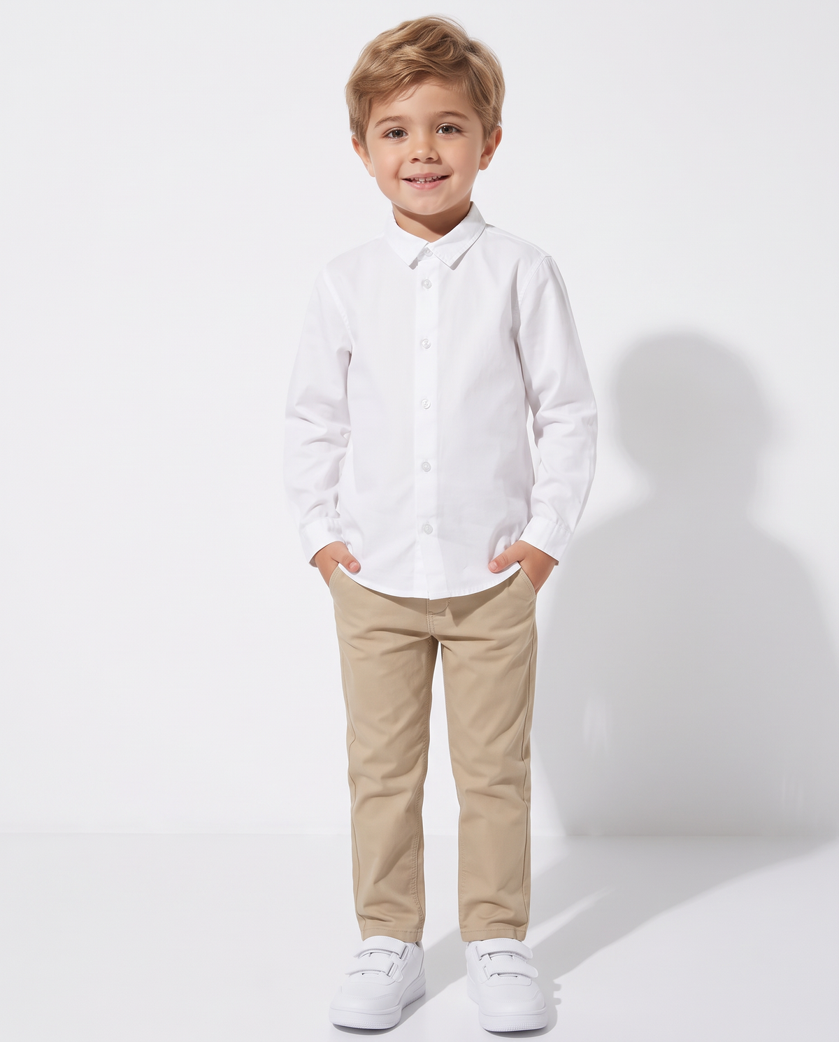 Long Sleeve Cotton Poplin Shirt - White