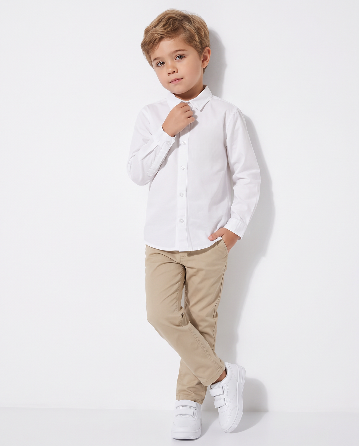 Long Sleeve Cotton Poplin Shirt - White