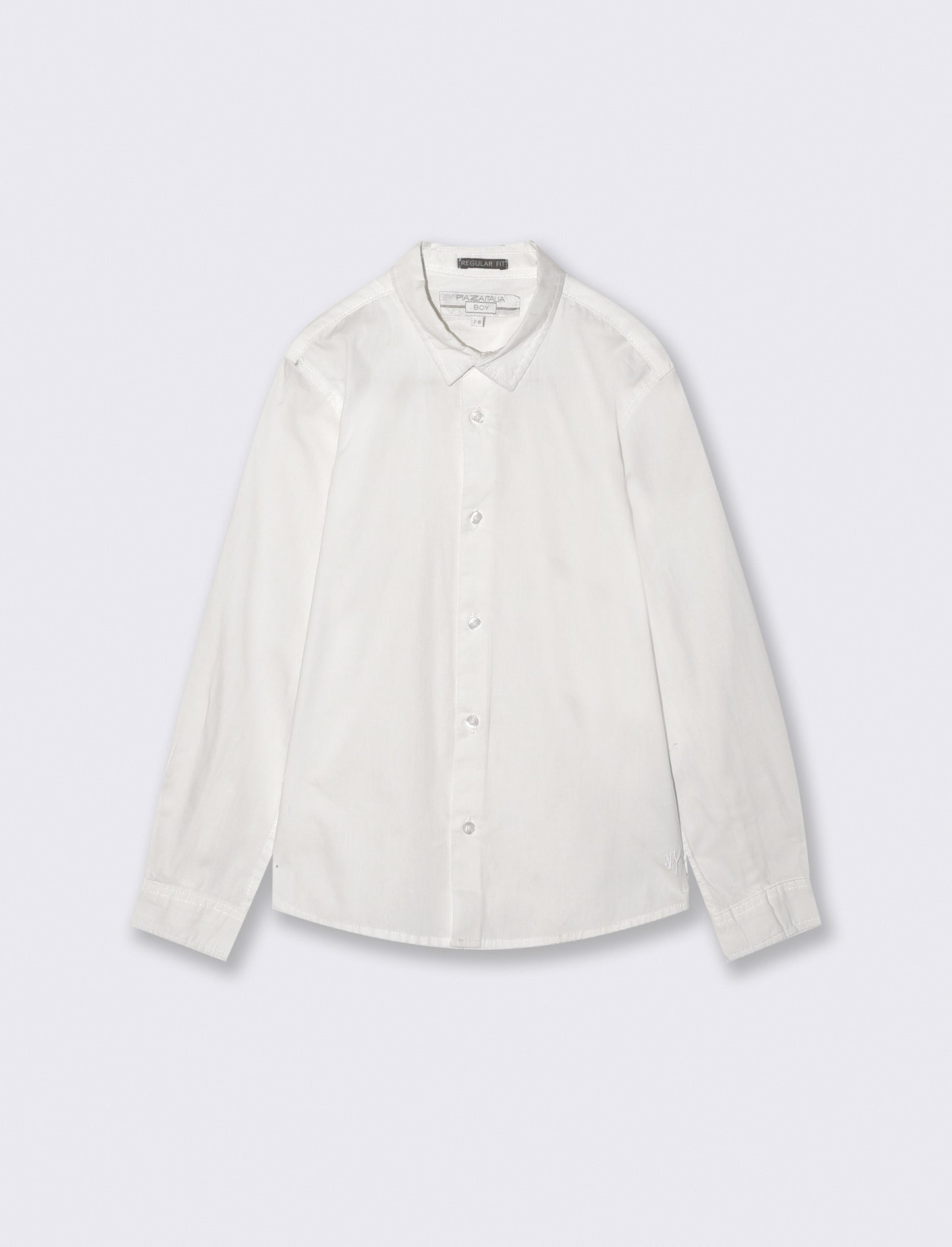 Camicia maniche lunghe in popeline di cotone - Bianco latte