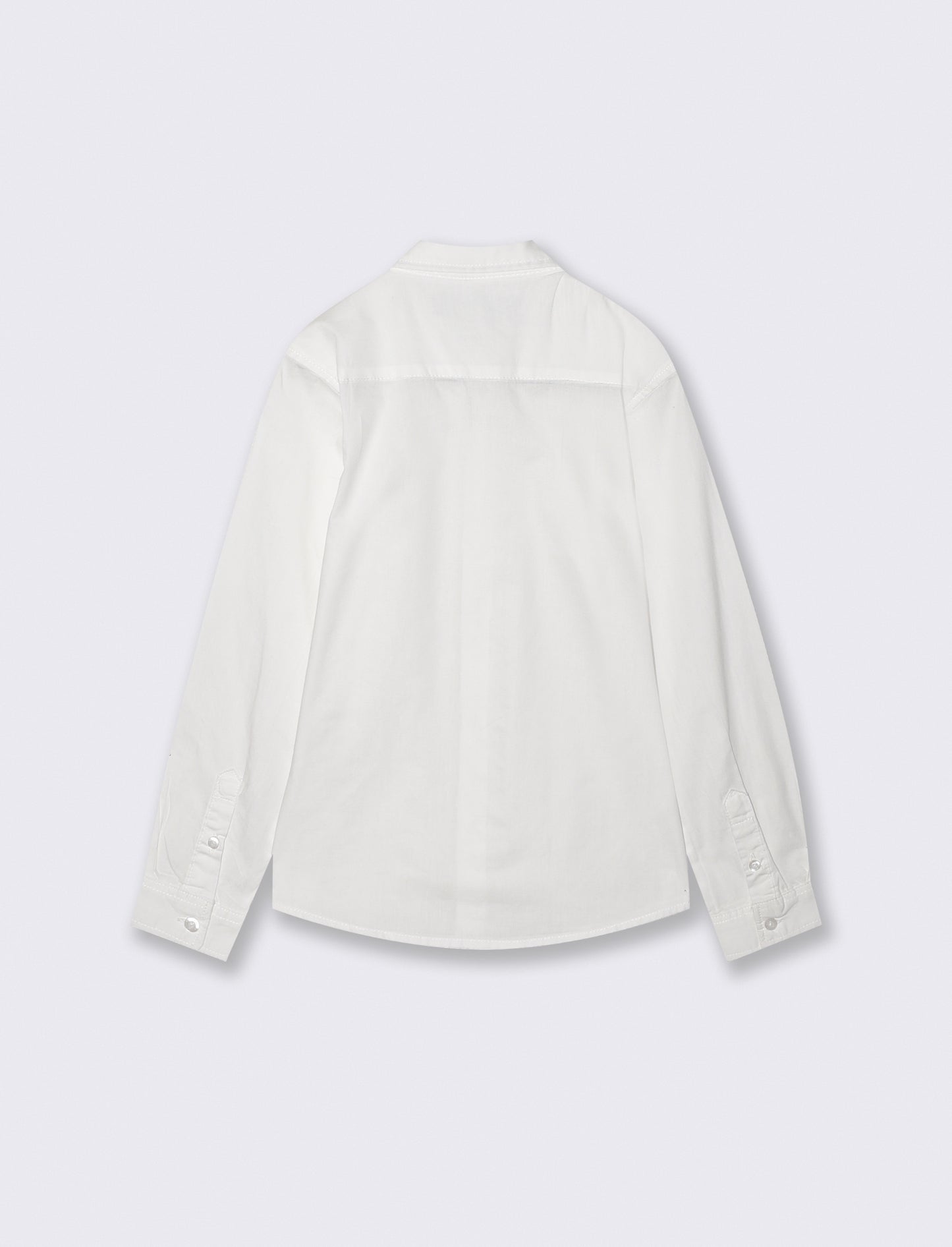 Camicia maniche lunghe in popeline di cotone - Bianco latte