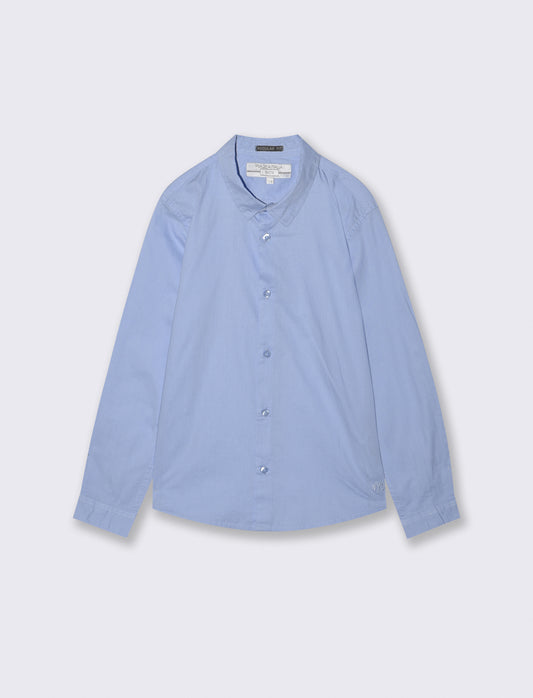 Long Sleeve Cotton Poplin Shirt - Sky blue