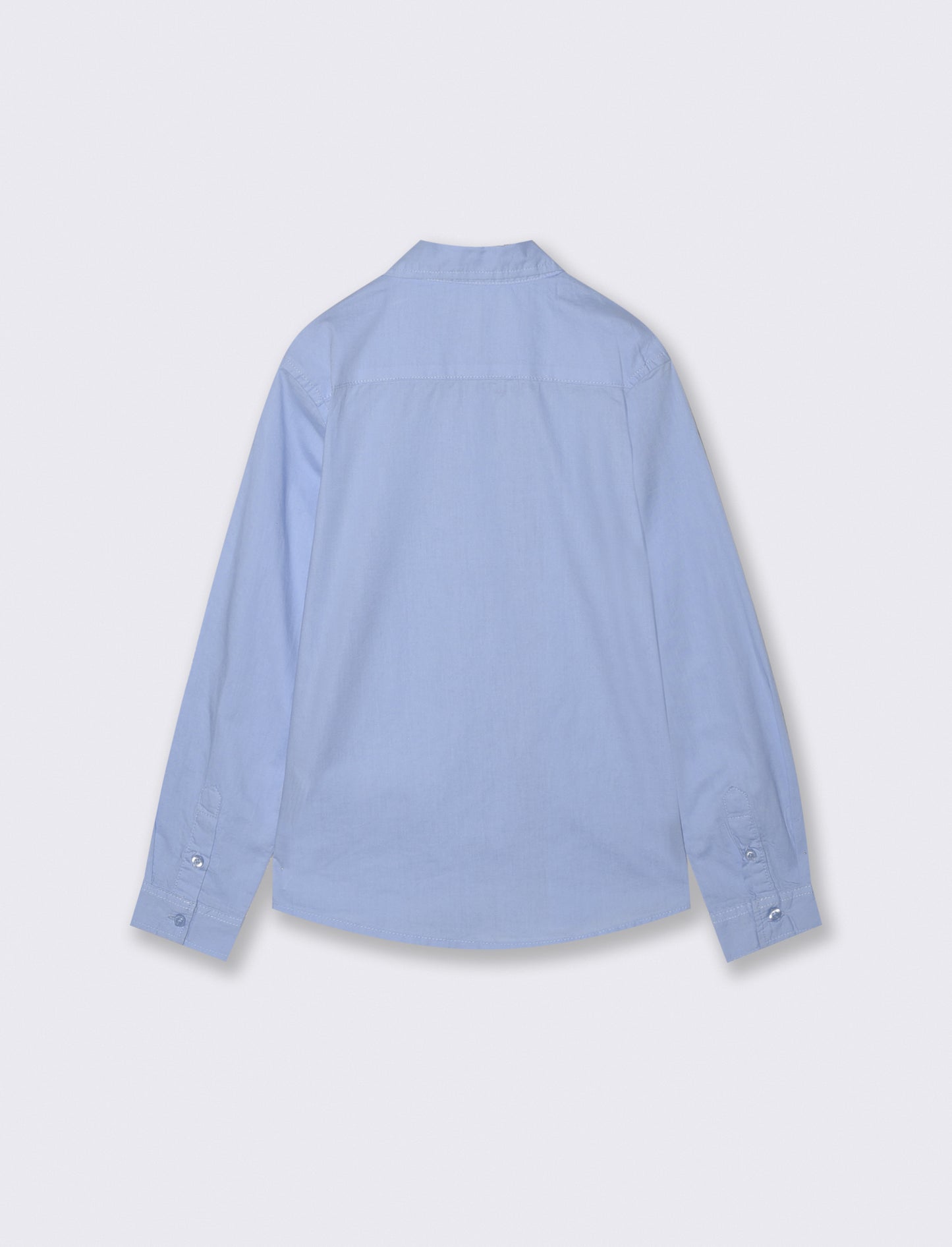 Camicia maniche lunghe in popeline di cotone - Azzurro