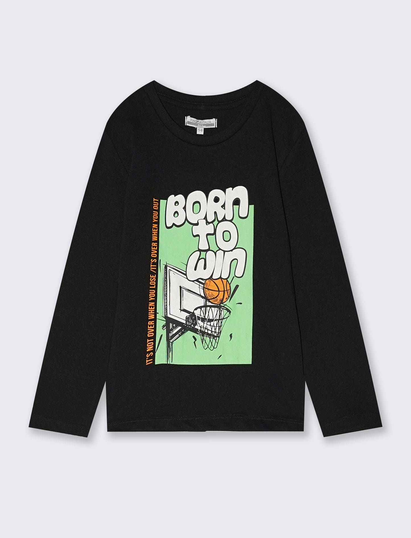 T-shirt maniche lunghe in cotone street - Nero